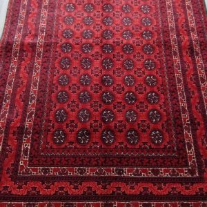 Red Bokhara Rug, Soft Turkmen Area Rugs Living Room Bedroom Entryway Luxury Kitchen kids room Geometric Handmade rug, Persian rug Afghan rug