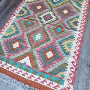 4X6 Ft Afghan Kilim rug, bedroom rug, kitchen rug, bokhara rug, floor rug, dusty rose rug, Persian rug, office rug, indoor rug, aztec rug