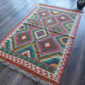 4X6 Ft Afghan Kilim rug, bedroom rug, kitchen rug, bokhara rug, floor rug, dusty rose rug, Persian rug, office rug, indoor rug, aztec rug