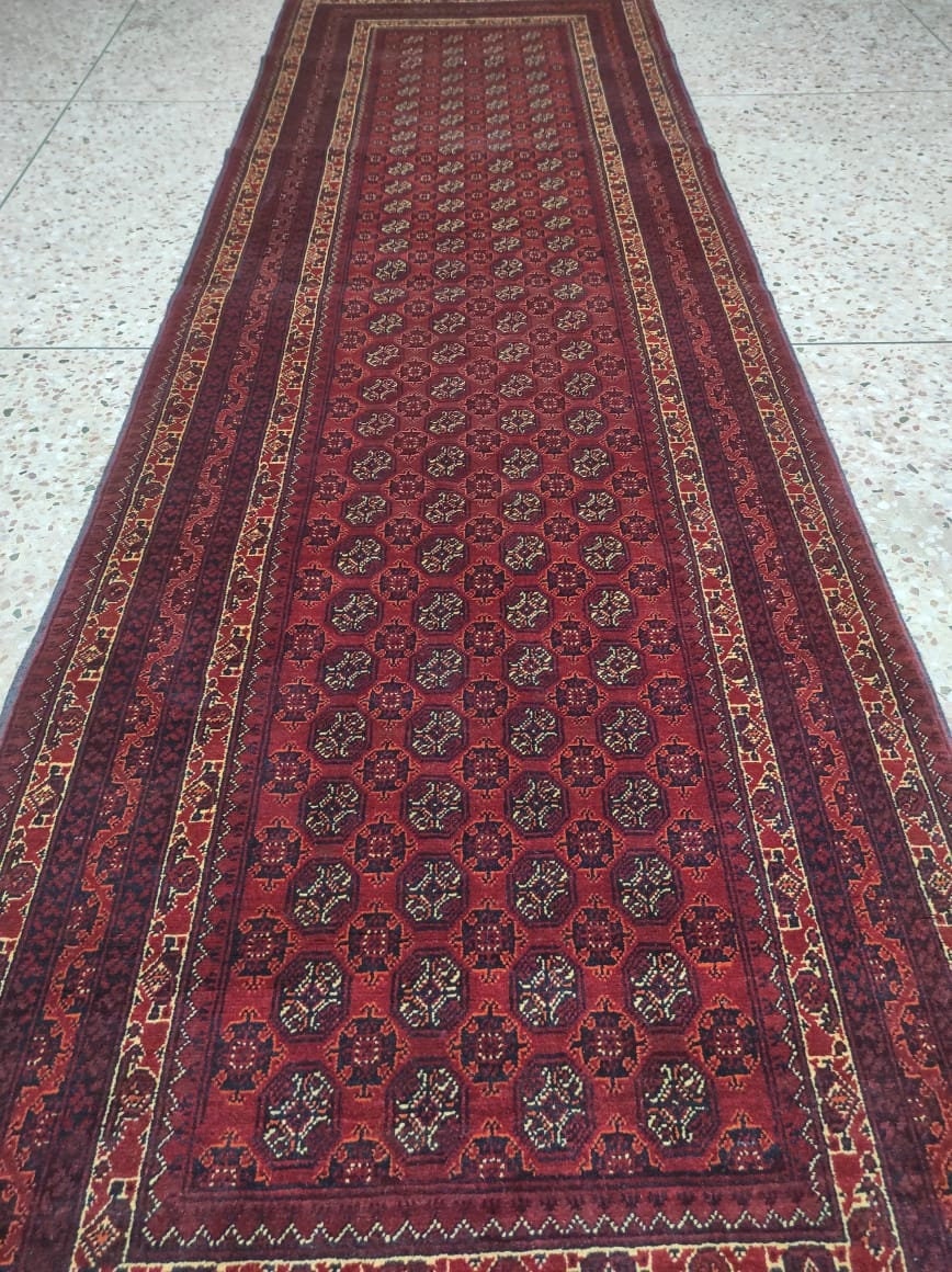 Stunning well-made Afghan khawaja roshnae runner rug made with soft sheep wool on a wool f, runner, hallway runner, woolen runner rug