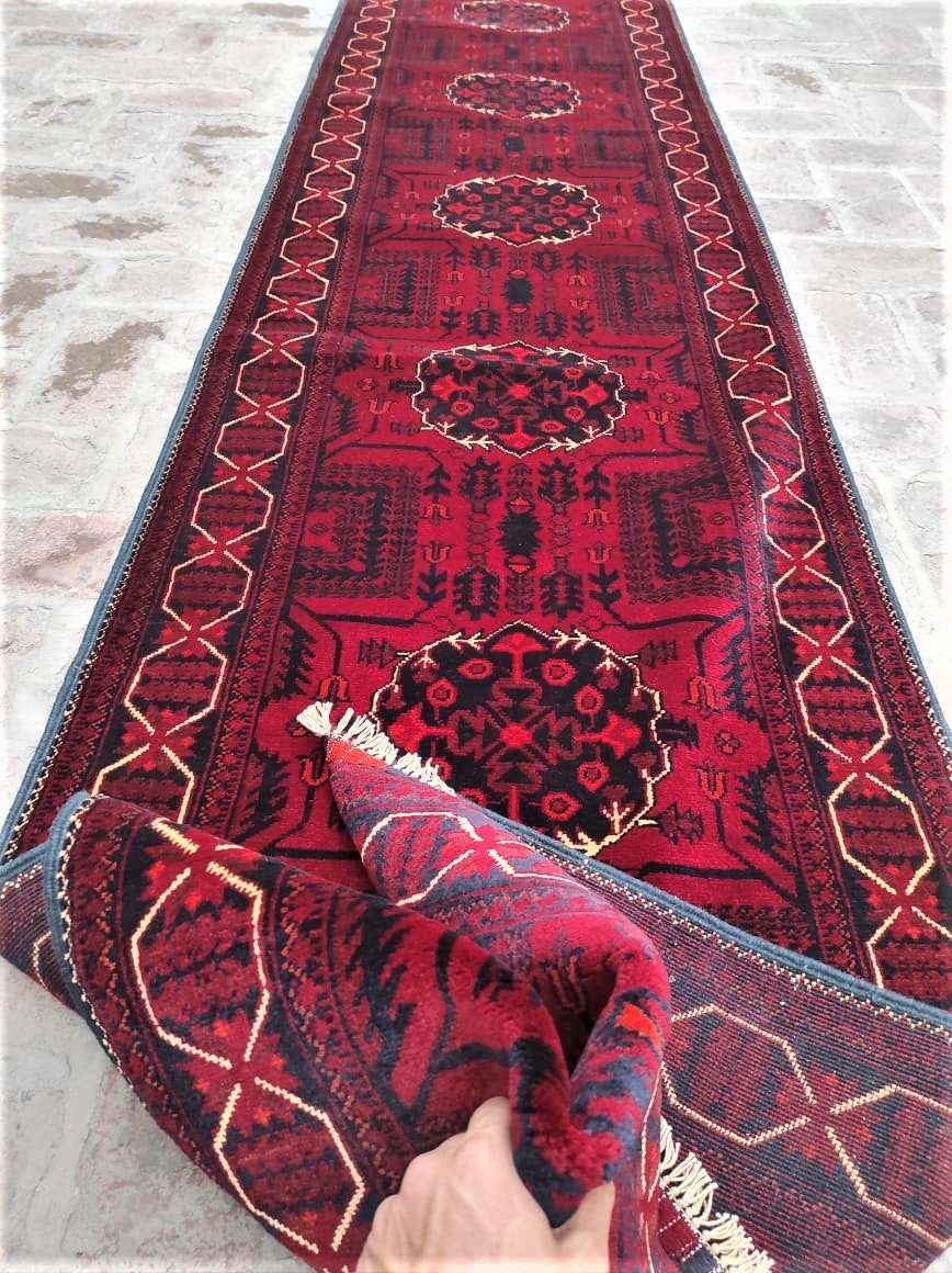 Runner afghan rug, office area rug, housewarming gift, bathroom rug, runner rug, red runner, nursery decor, hallway runner rug,turkey rug