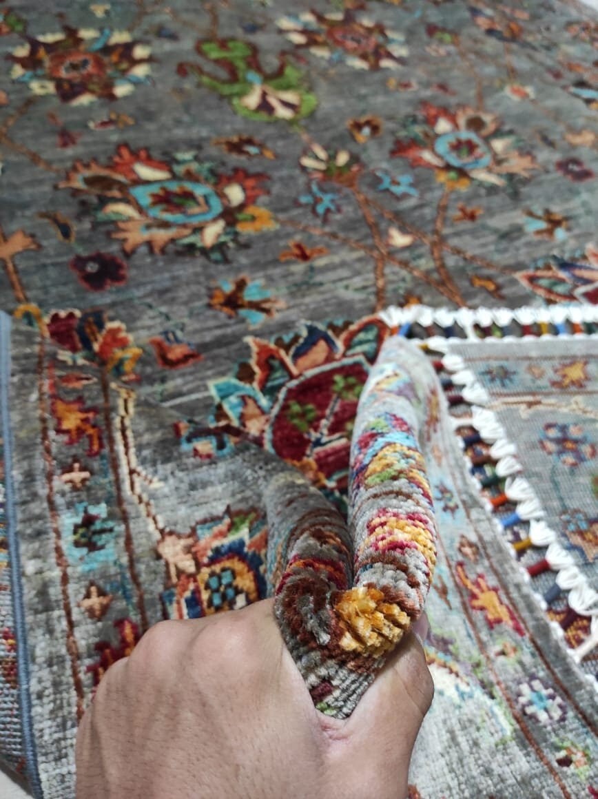 5x7 Feet Handmade Afghan Rug, Persian Designed with 100% Ghazni Wool