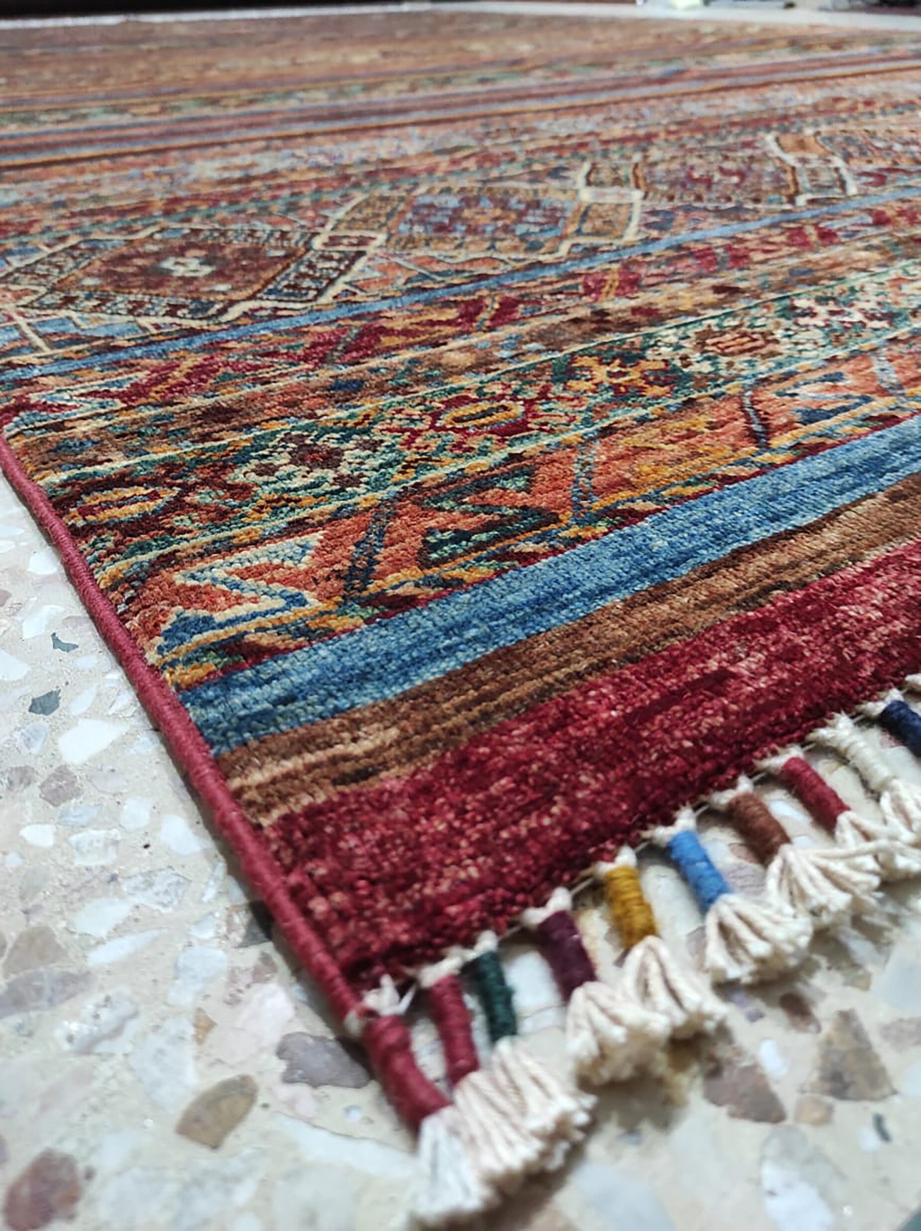 7x10 Feet Handmade Afghan Rug, Persian Designed with 100% Ghazni Wool