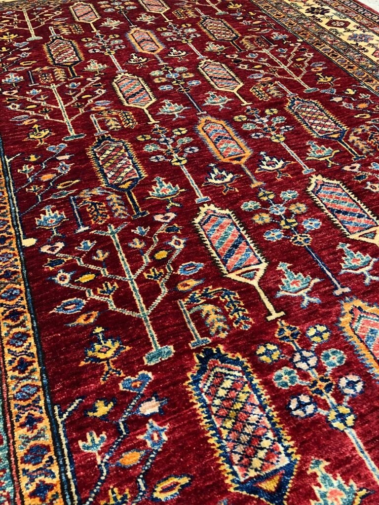 Super kazak rug 5 x 6'71 afghan kazak fine rug tightly knotted soft handmade kazak blue rug