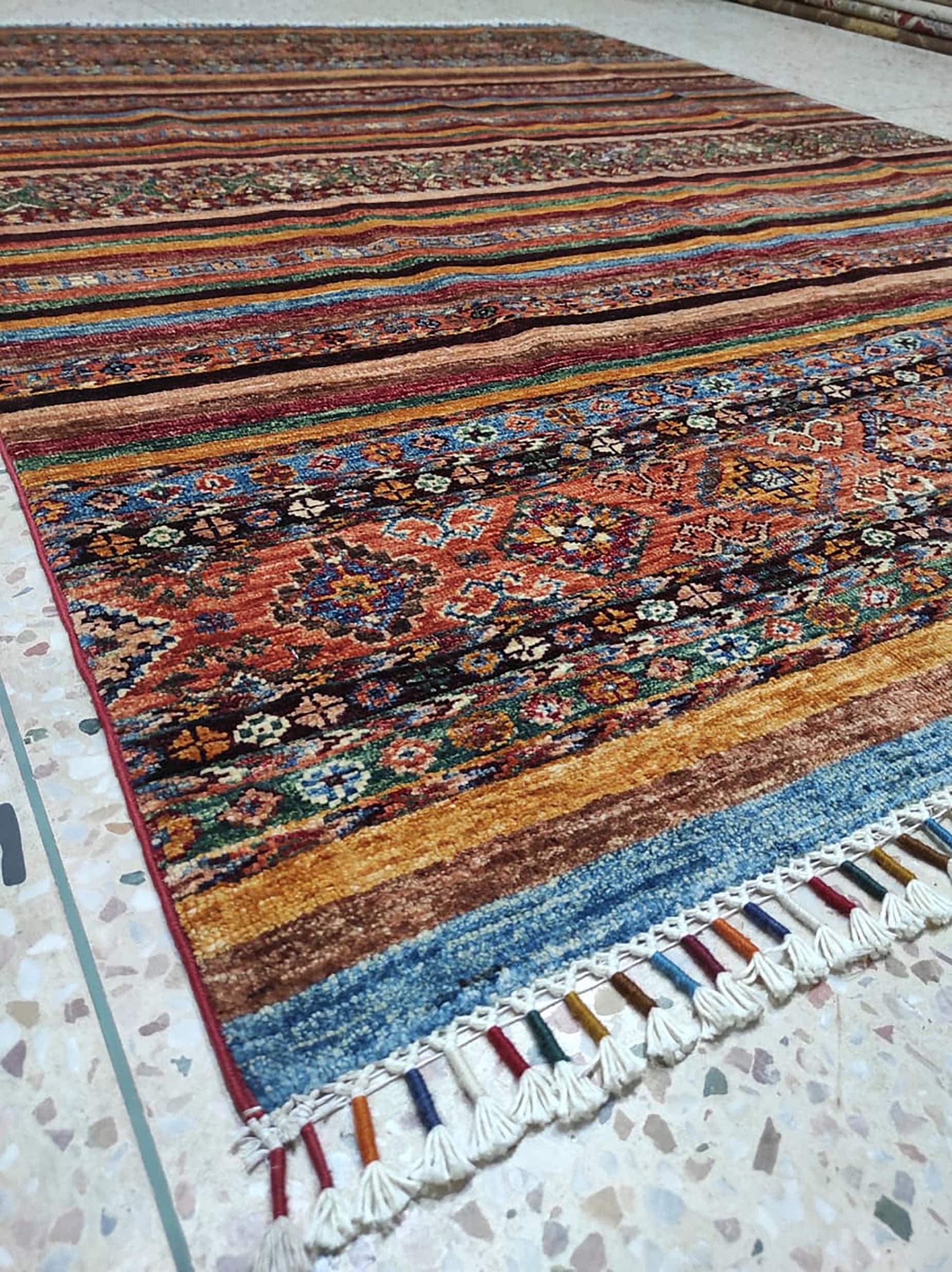 5x7 afghan rug, baluch rug, sumac rug, neutral oriental rug, rug runner, southwestern, rug small, rug chindi, rug turkish, hand hooked rugs