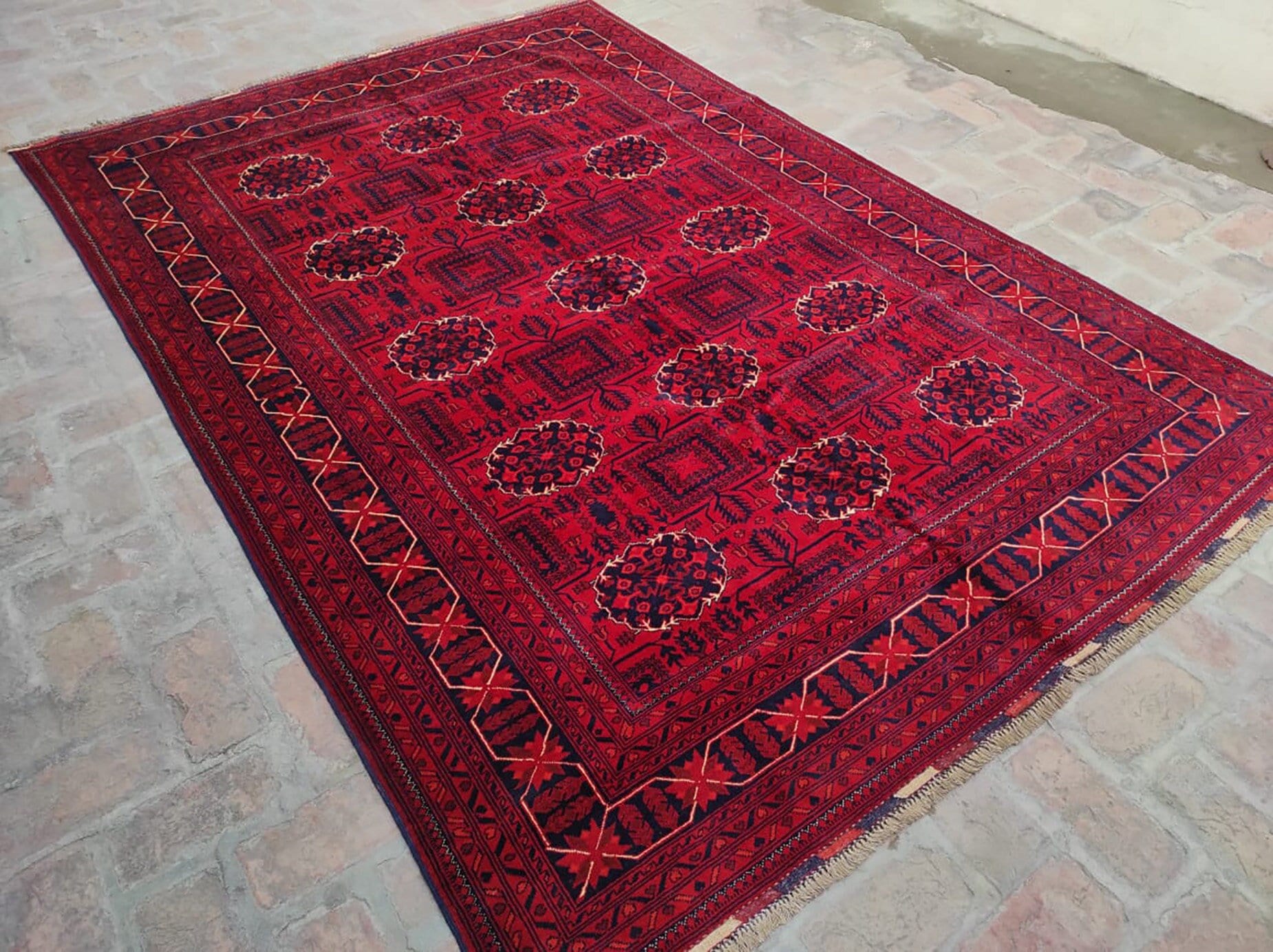 7x10 afghan rug, nursery decor, persian rug, vintage rug, small rug, kitchen rug, bokhara rug, small rug, baluch rug, rug runner, fringe rug