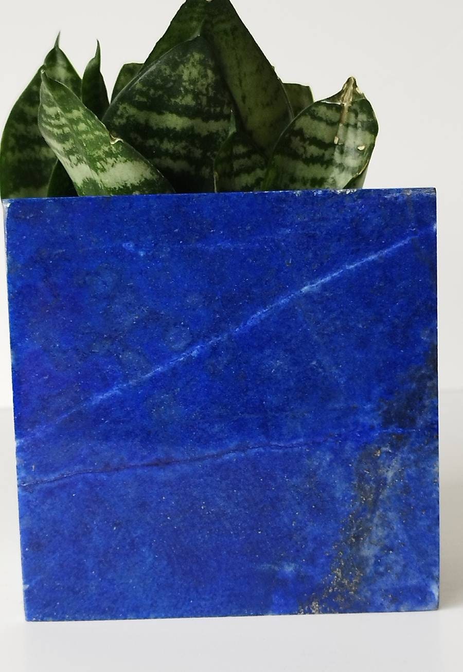 10 x 10 cm Polished Stone Sided Tile | A+++ Lapis Lazuli, jewlery, Decor, small crystals, Femininity, intuition, Free form, courage, Strength