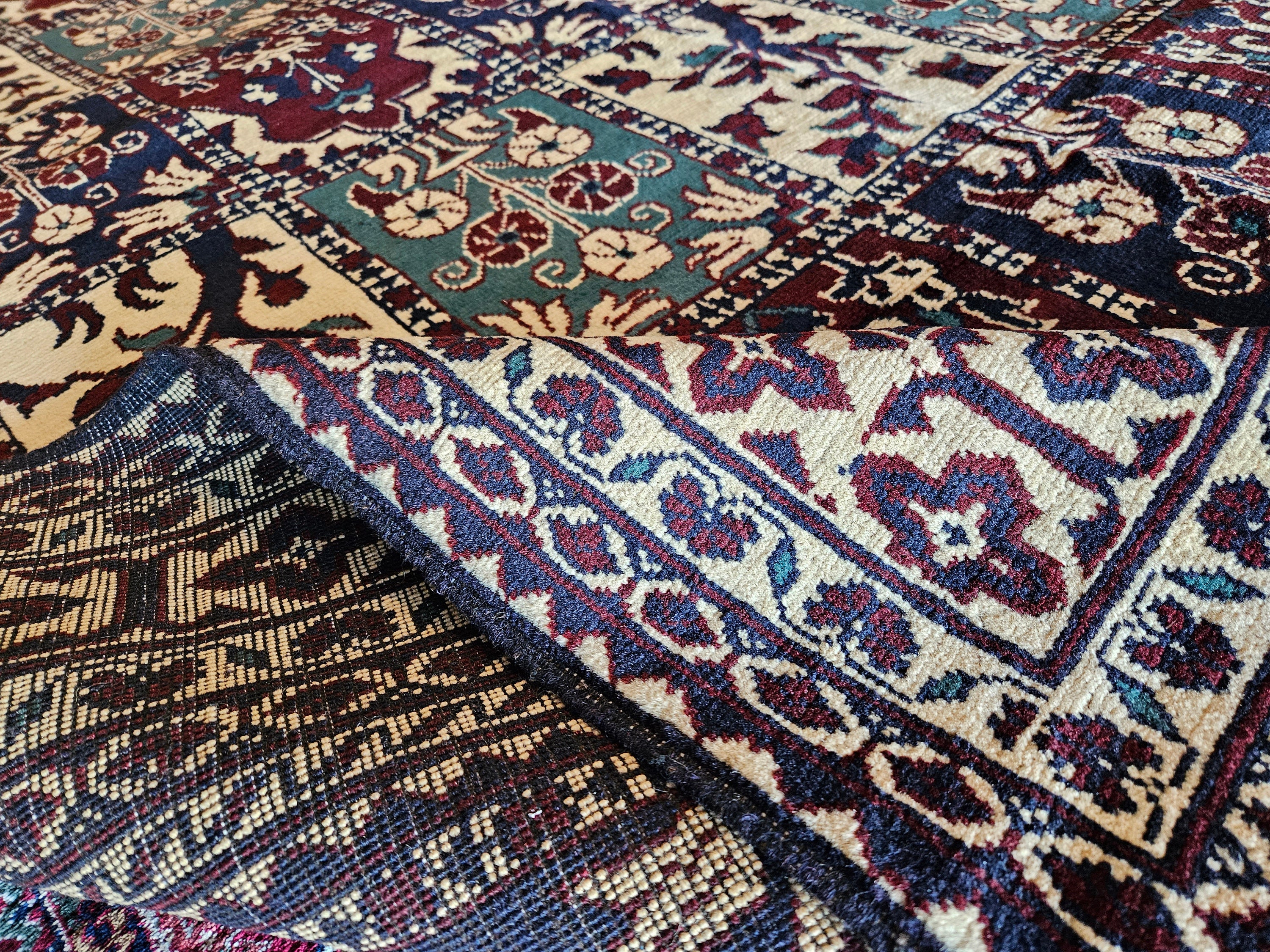 7'8X5'8 ft Afghan Marinos soft hand-khotted rug, wool Area Rug, Persian Design rug, Afghan Rug, Green rug, rugs on sale, handmade rug