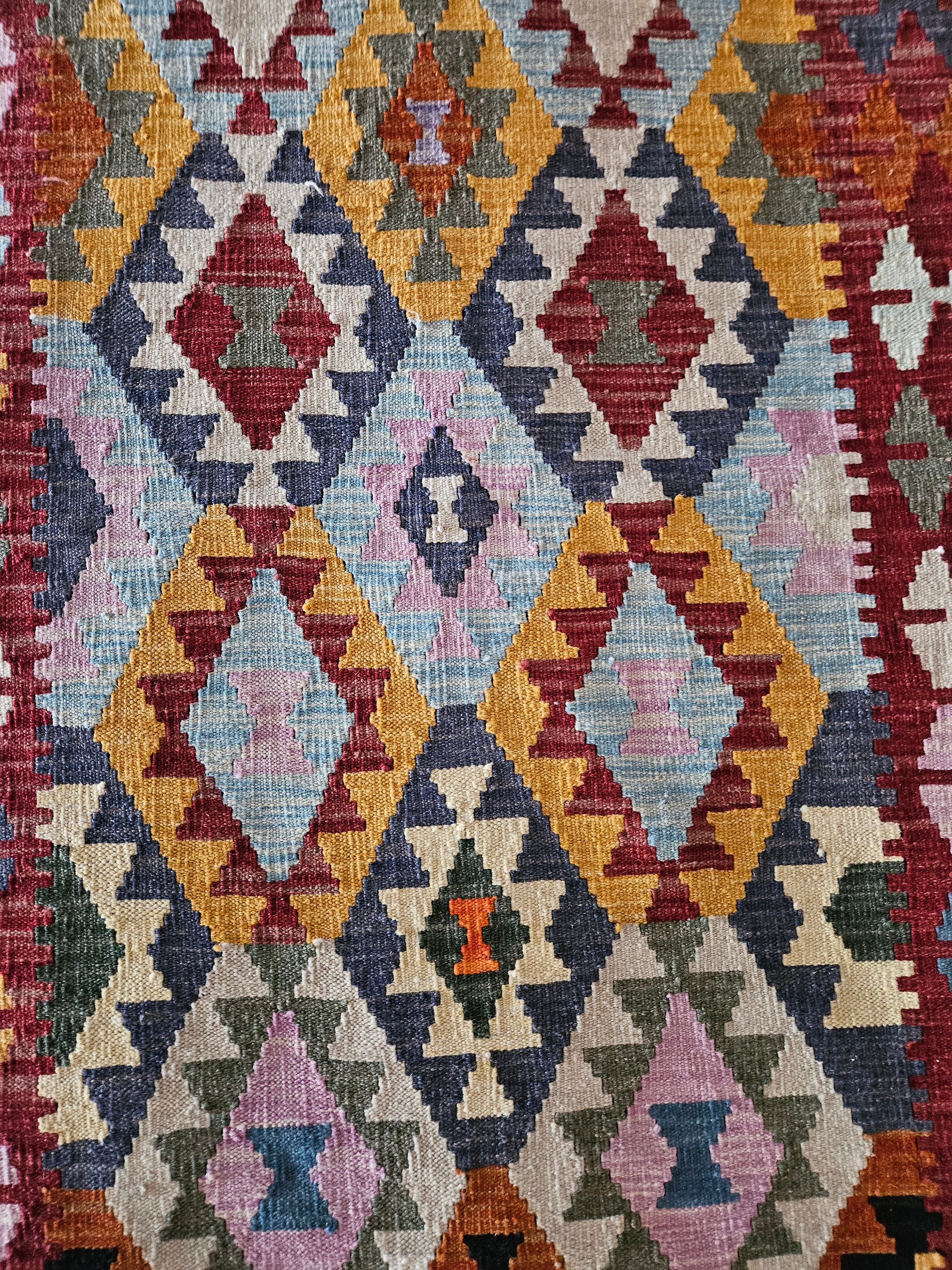 3x5 Kilim rug Afghan Wool Kilim Antique Soft Red Carpet