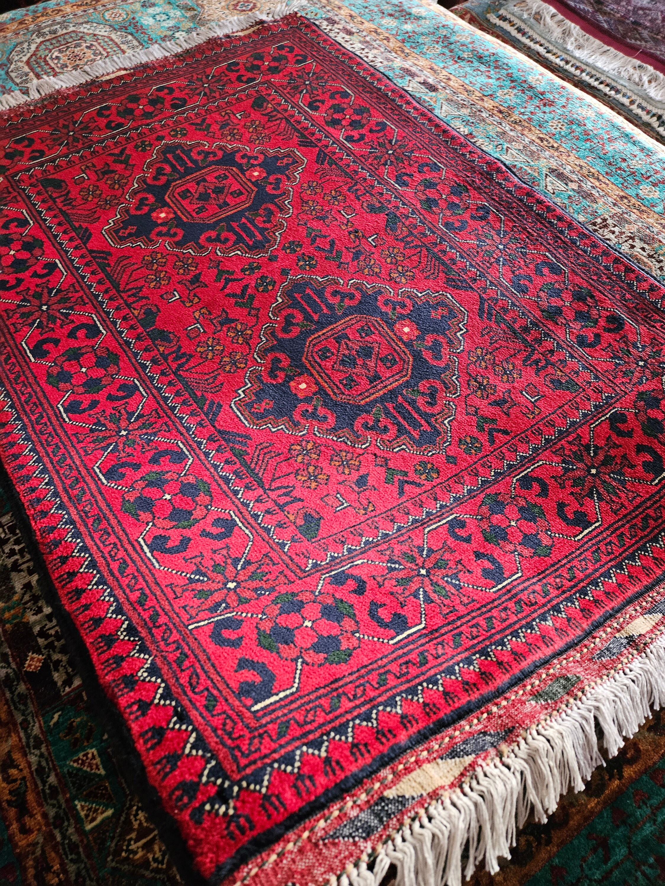 3x4 Small Handmade Afghan Rug, exclusive rug, first home gift, deco - handmade, hall runners, wedding decor, Sustainable decor, yoga rug