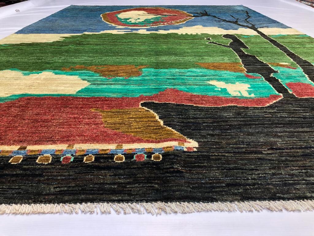 10x7 Afghan Chobi Rug, shag rug, faded rug, carpet stores, fall, boho rug, stair carpet, woven rug, deco -handmade, fringe rug, door mat rug