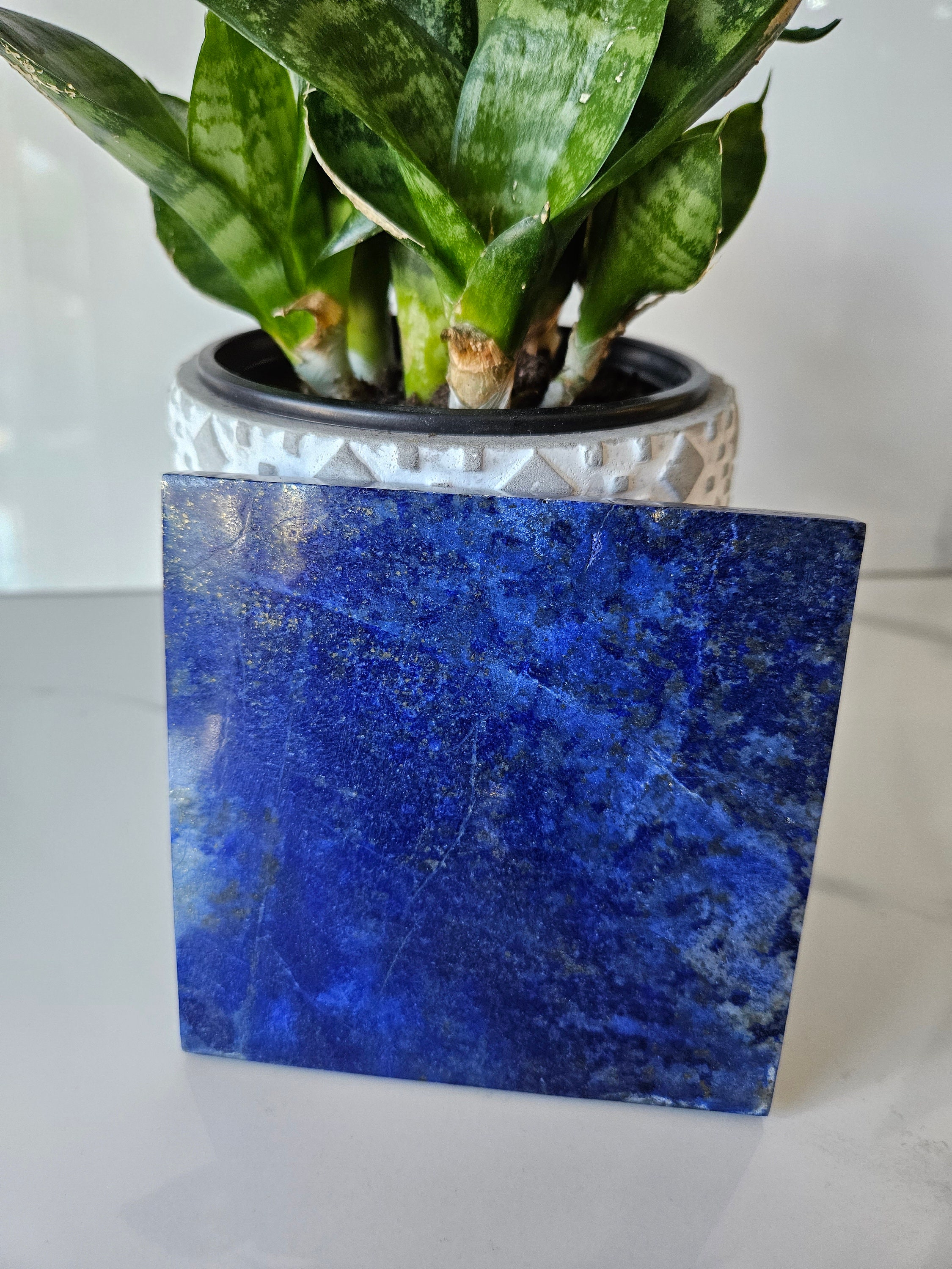 Quality 10 x 10 cm Polished Stone Sided Tile | willpower, Blue Aventurine, royal blue, jewlery, birthday gift, Birthstone, Stone Slice, Heal