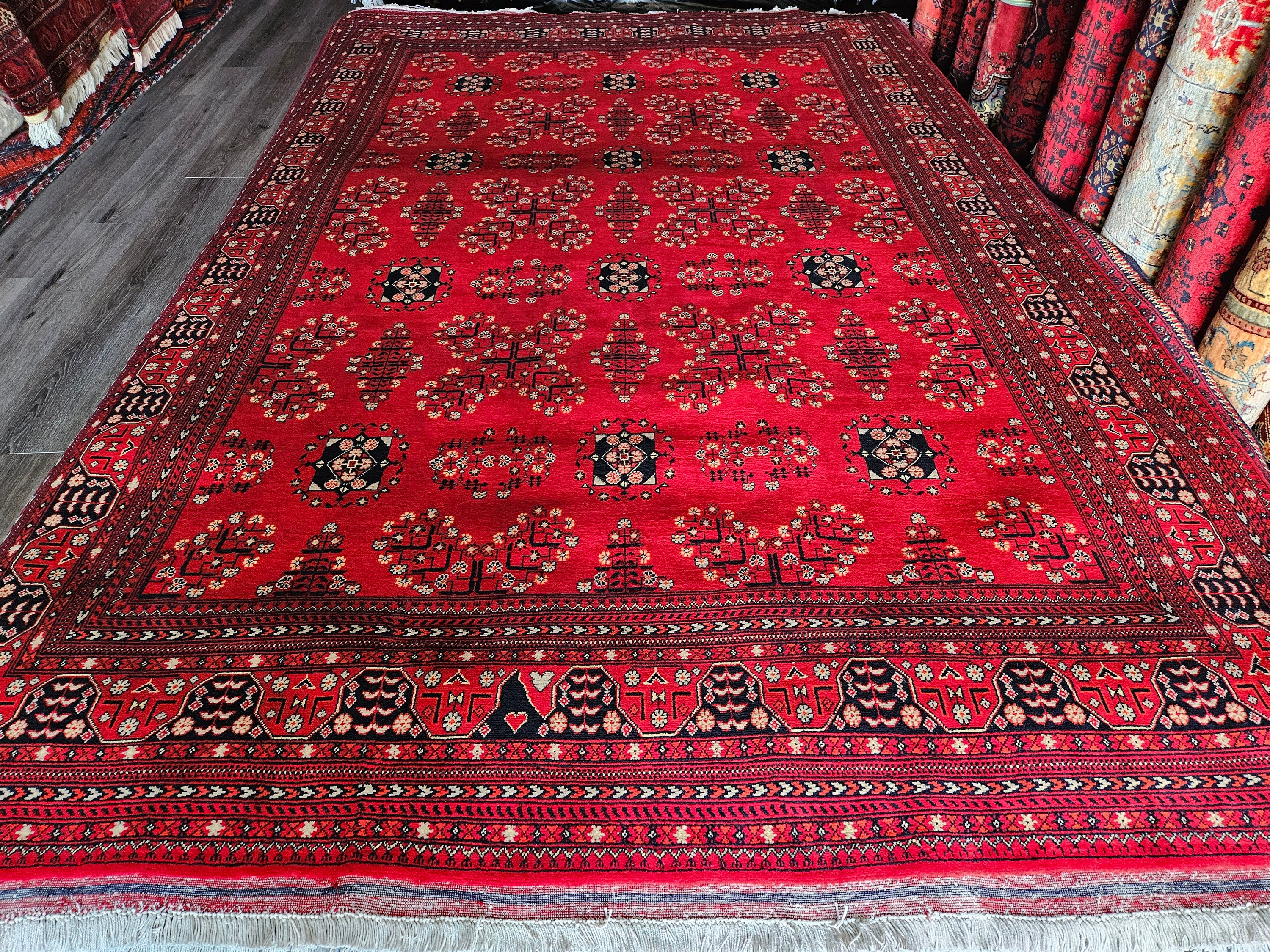 7X10 Khamyab Afghan Rug made with the Silk-like Soft High-quality wool,9x12 Handmade Rug, Afghan Rug, Turkmen Rug, Oriental Rug, Red Rug