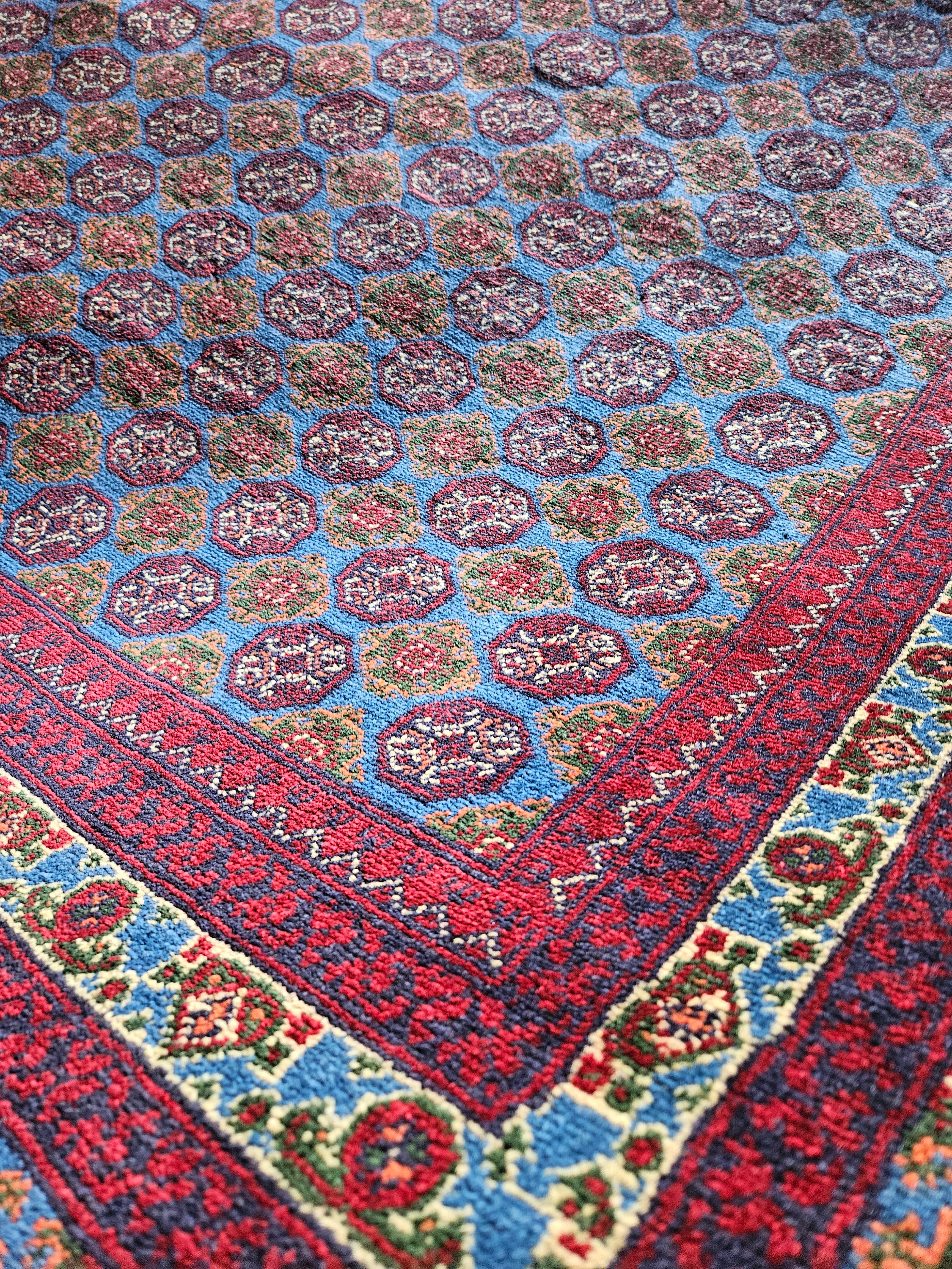 Handmade afghan bokhara brand new large red blue area rug, tribal rug, red persian carpet, living room rug, turkish style, mowrigol