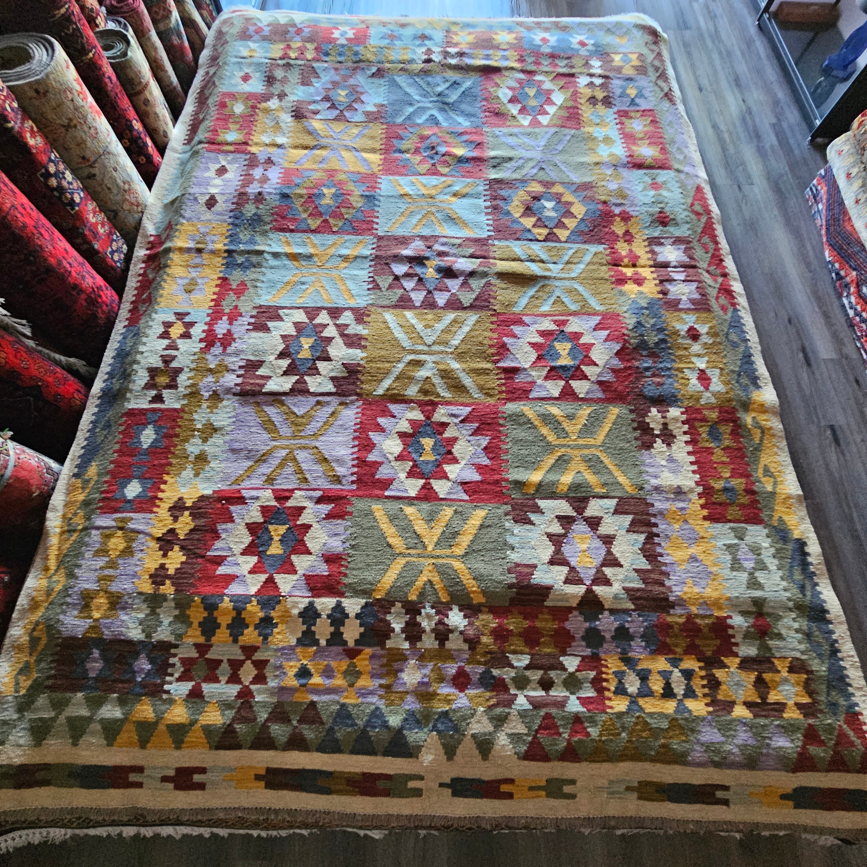 7x10 afghan kilim, persian rug, turkish kilim rug, bathroom rug, kilim rug, wool rug, carpet bag purse, tribal rug, sheepskin rug, area rugs