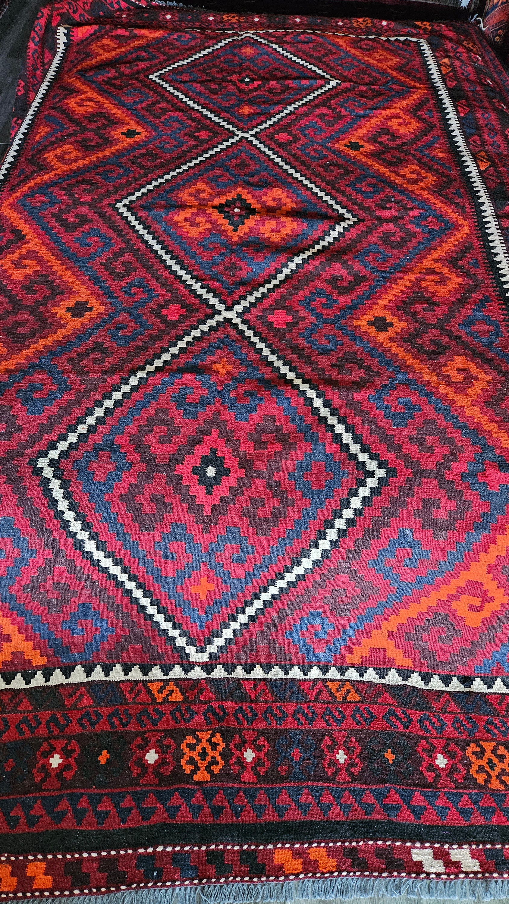 Vintage Afghan woolen kilim rug, Persian Kilim hand-woven Kilim rug, Handmade vintage oriental rug, Natural Handmade Kilim Oriental Rug
