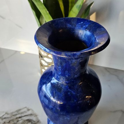 A+++ Lapis Lazuli Vase, Gemstone Vase, Flower Pot, Crystal Pot, Blue stone vase,