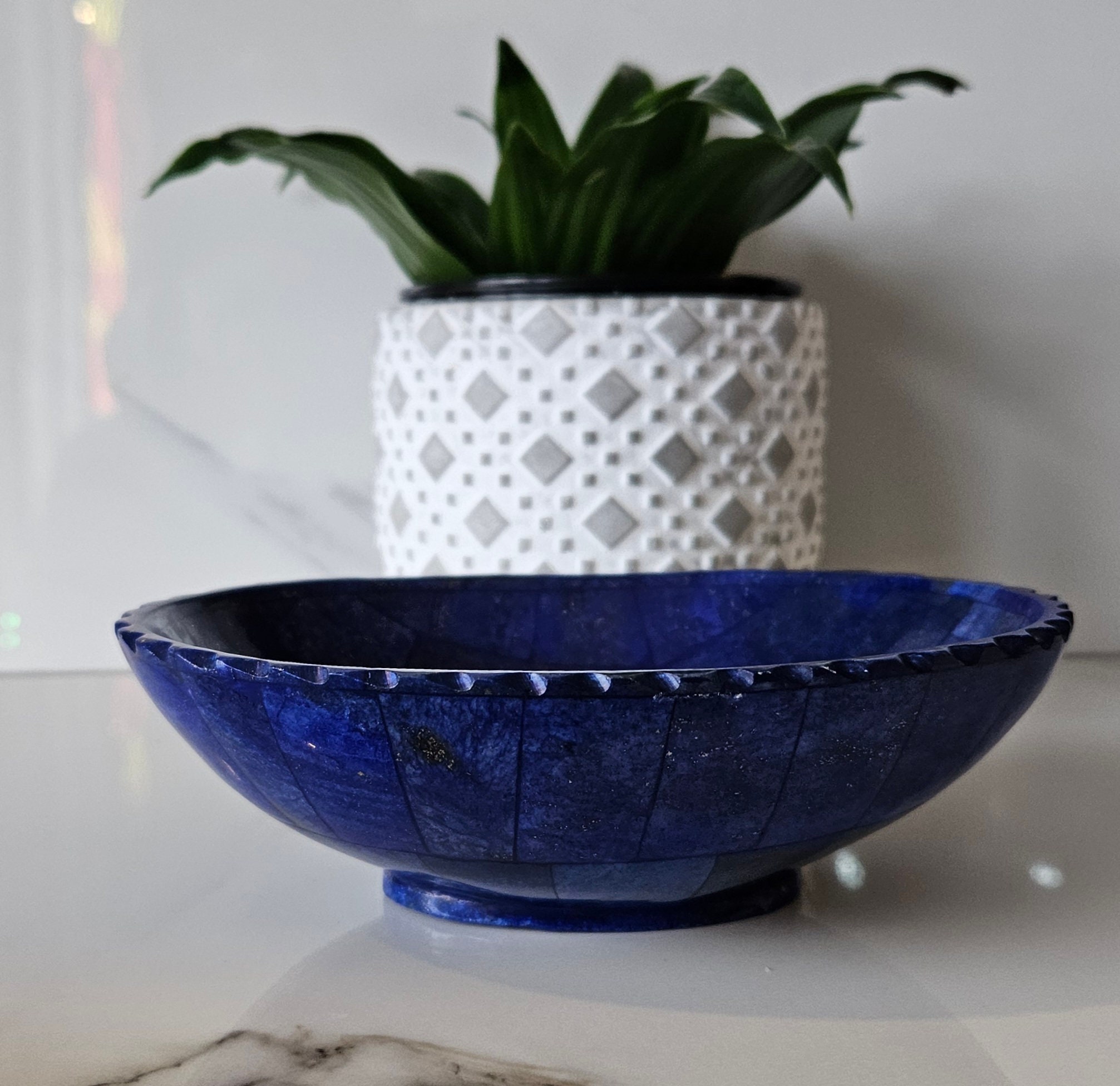 LAPIS LAZULI BOWL 15 Cm Royal Blue Bowl, Handcrafted Shape Polished Bowl, blue stone, Calmness, intuition, Best Friend Gift, Relieves Stress