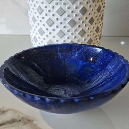 LAPIS LAZULI BOWL, Royal Blue Bowl, Handcrafted Boat Shape Polished Bowl, Desk Accessories, Crystal Gifts, loose stone, Stability, natural