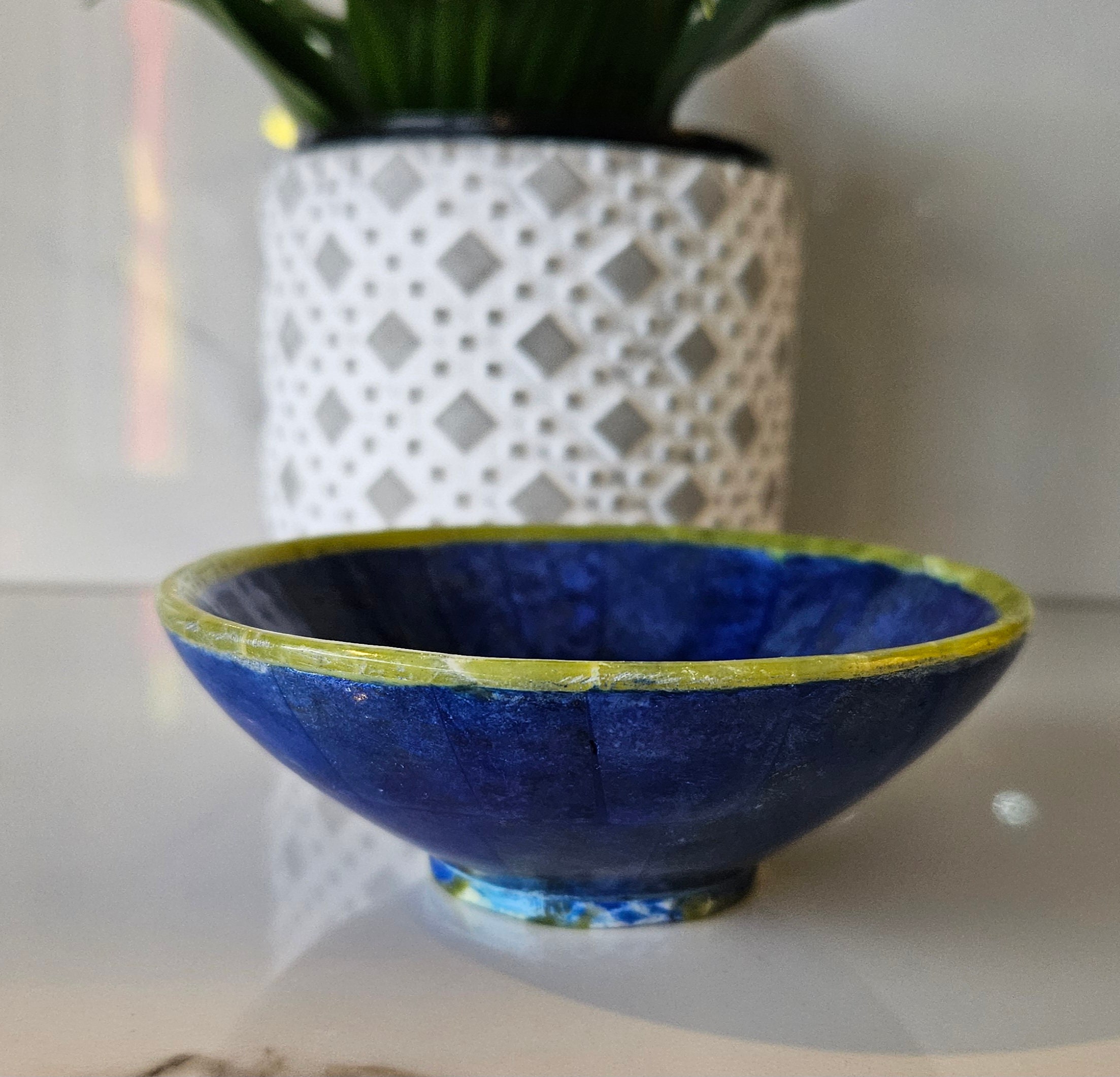 LAPIS LAZULI BOWL, Royal Blue Bowl, Handcrafted Boat Shape Polished Bowl, Desk Accessories, Crystal Gifts, loose stone, Stability, natural