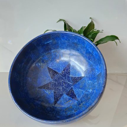 Hand Crafted Lapis Lazuli Bowl Ovel Shape Stunning Royal Blue Color Handmade bowl from Badakhshsan Afghanistan