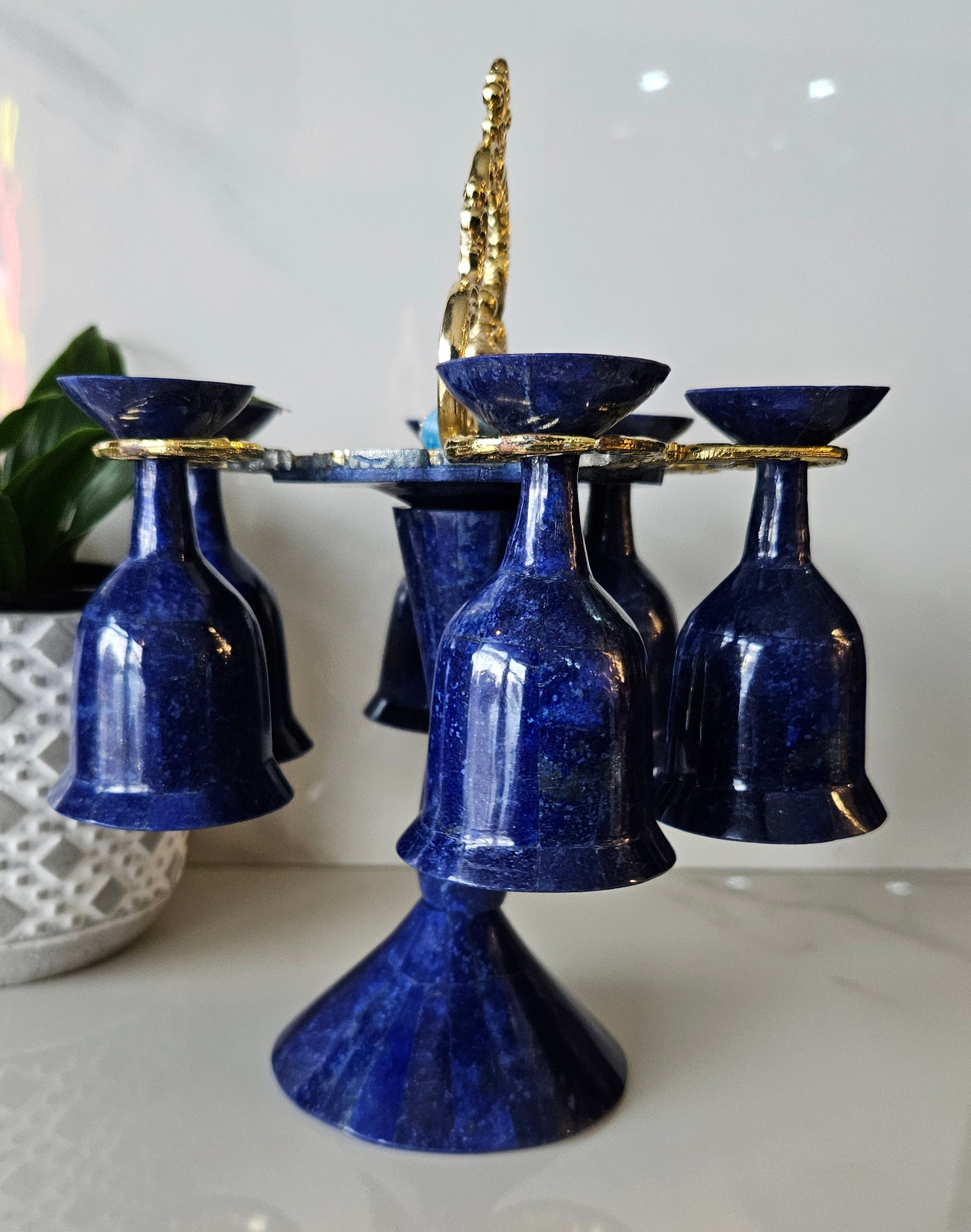 Handmade Afghan Lapis Lazuli Pálinka Cup Glasses Wine Whiskey Glass Teacup, Copper Interior, A+++ Lapis Lazuli cups, drinking cups