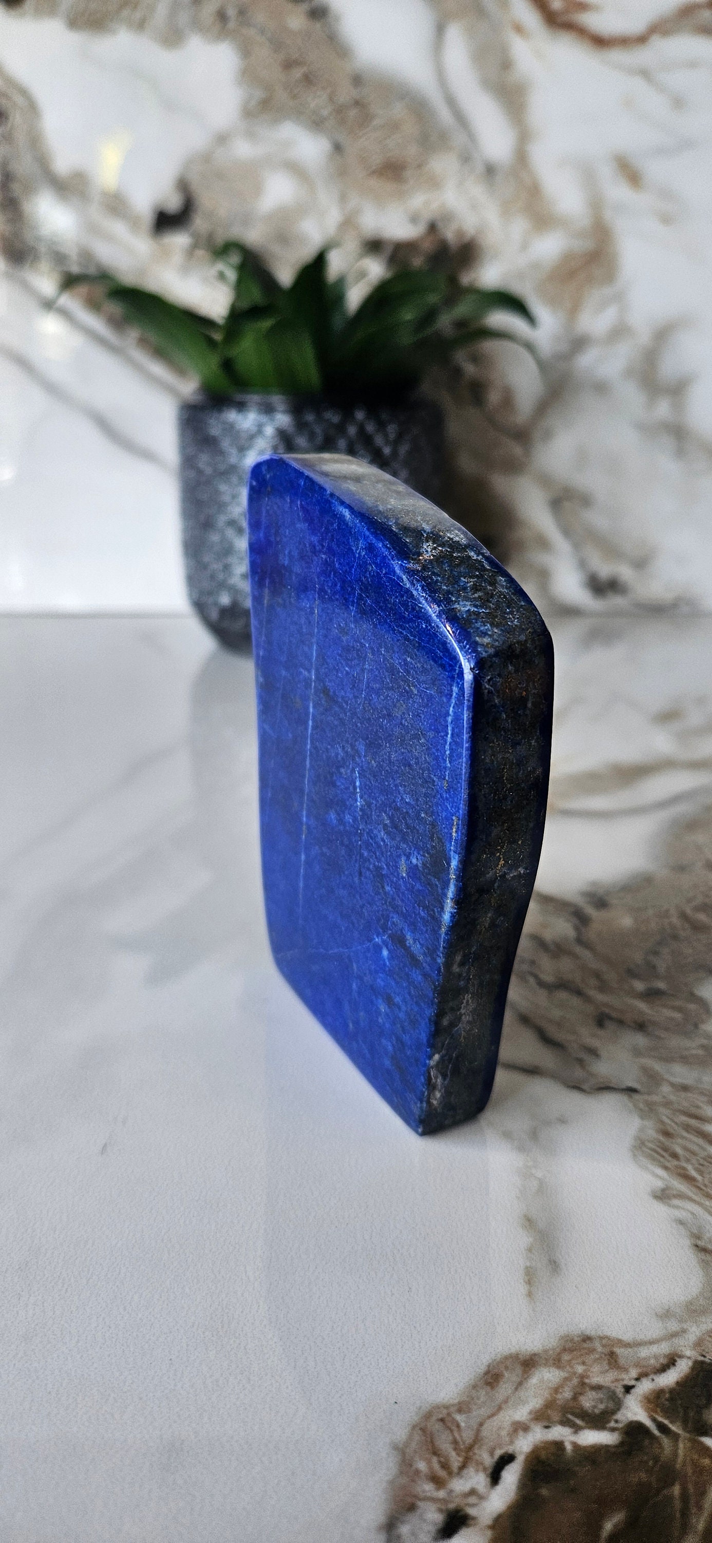 Natural Lapis Lazuli, Free Form Stone, Tumbled, Gemstone Rock, Chakra, Calmness, blue stone, Healing Crystal, manifestation, Stone Slice