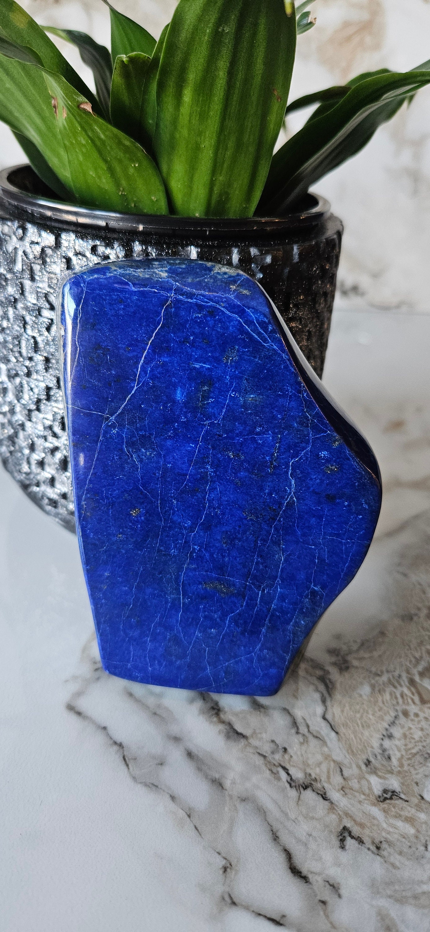 Authentic Lapis Lazuli, Free Form Stone, Tumbled, Gemstone Rock, Kitchen Decoration for The Home and Living Room Calmness, blue stone
