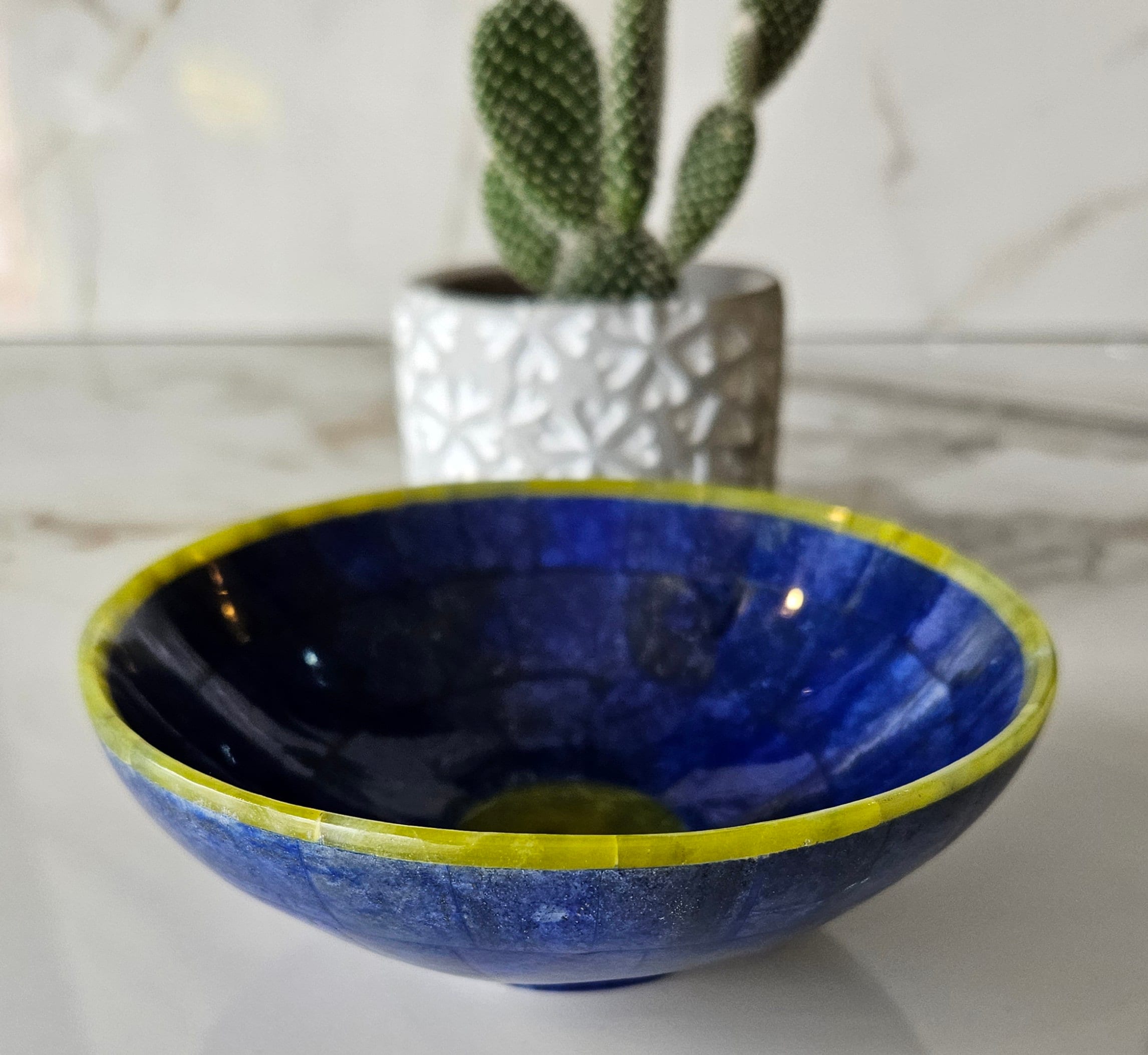 LAPIS LAZULI BOWL, Royal Blue Bowl, Handcrafted Boat Shape Polished Bowl, Desk Accessories, Crystal Gifts, loose stone, Stability, natural