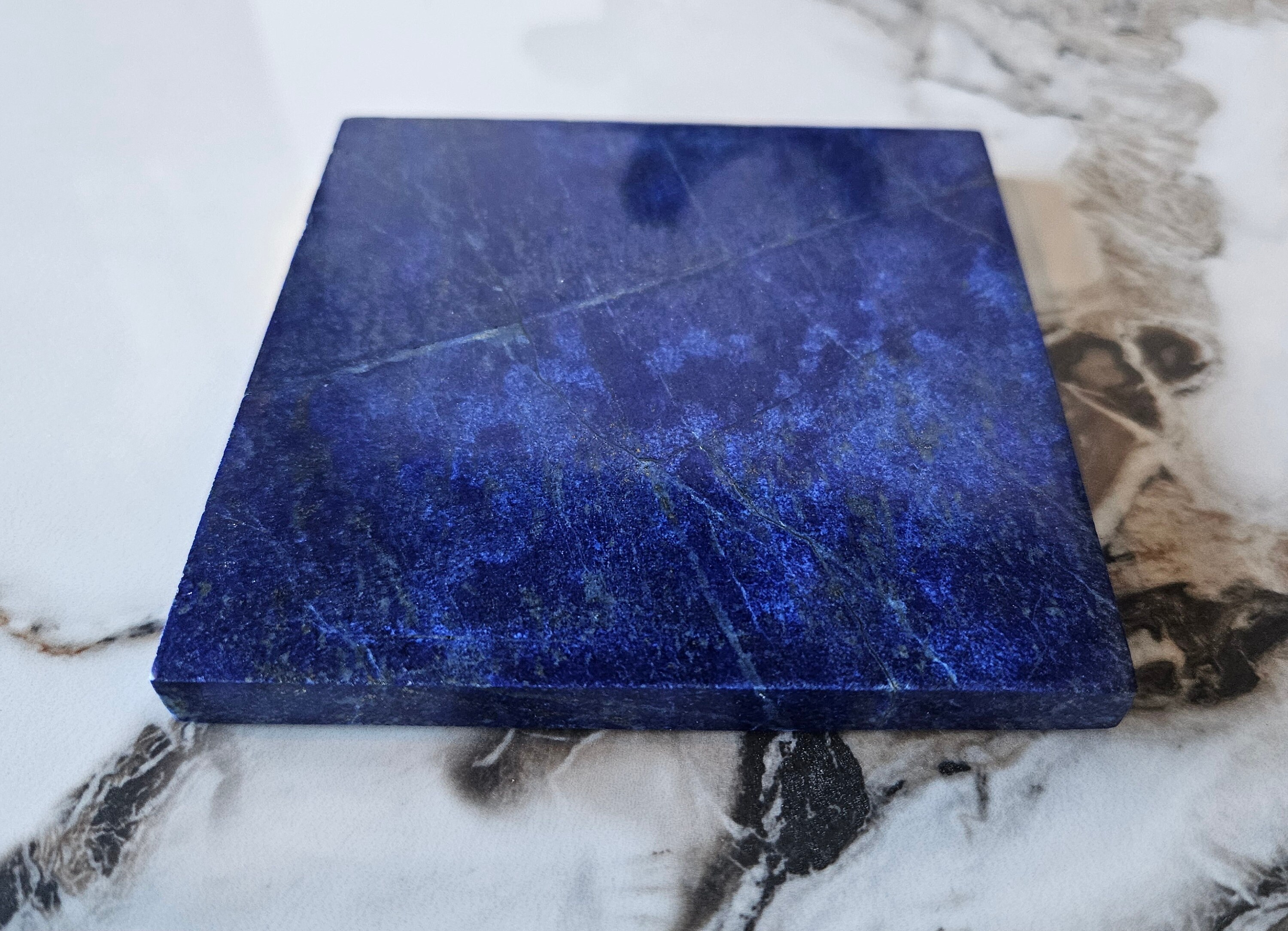 10x10 Lapis Lazuli Stone Tile | Crystal Gifts, Self Expression, Protection, intuition, flagstone, amplification, blue stone, cabochon