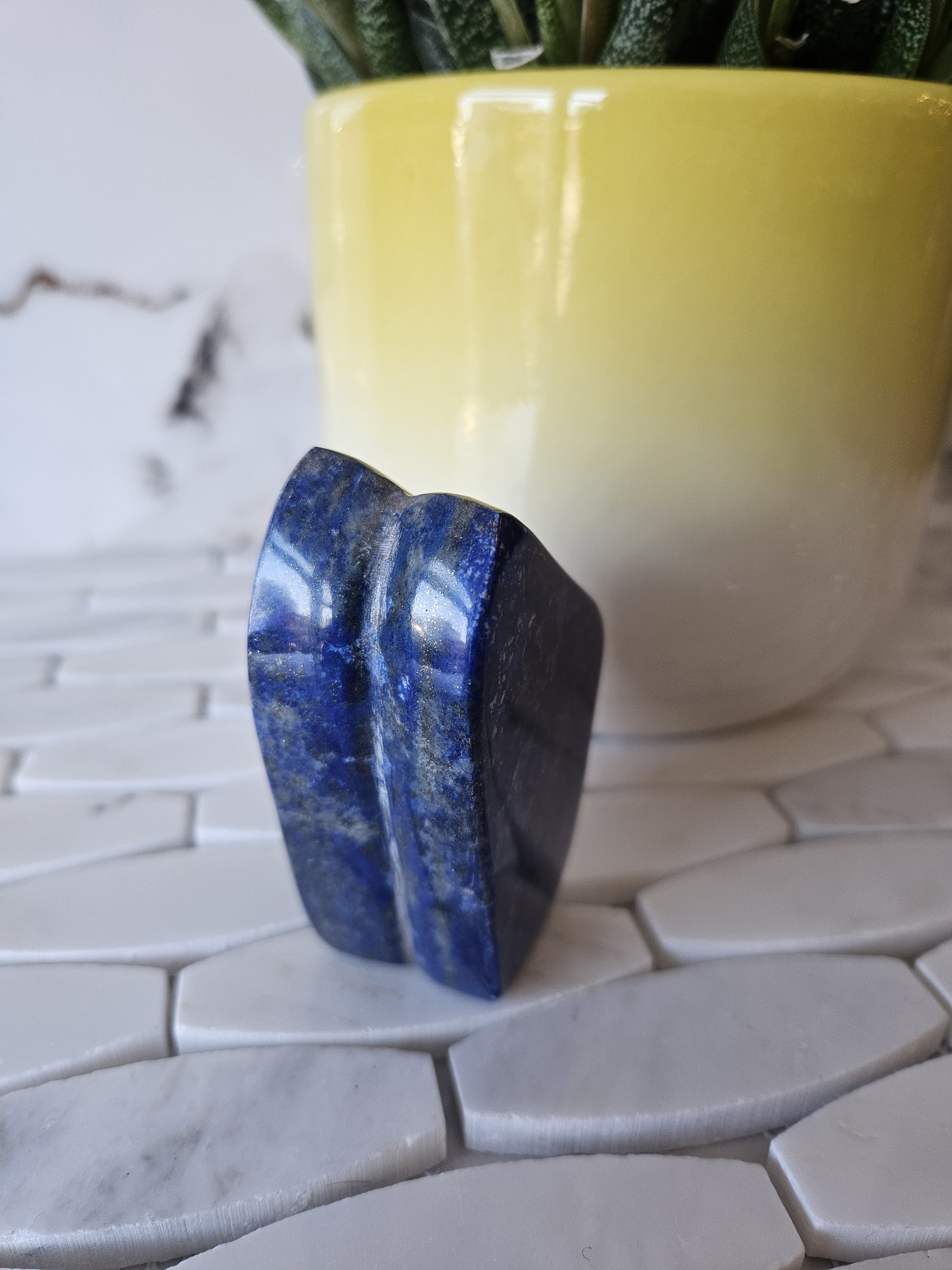 Free Form A+++ Lapis Lazuli , Freeform Stone With a Polished Tumble From Afghanistan | Authentic Gemstone With Blue Crystal
