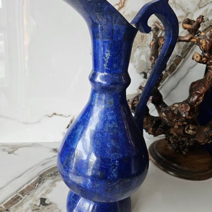 Lapis Lazuli Water Pot with a cup made with high-quality Lapis in Afghanistan Tea Glasses, Teapot Vase